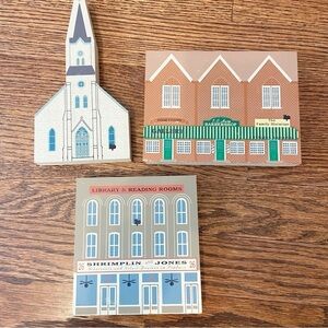 The Cat’s Meow | Vintage 1993 Series XI Lot Of 3 Miniature Houses Cottage Core